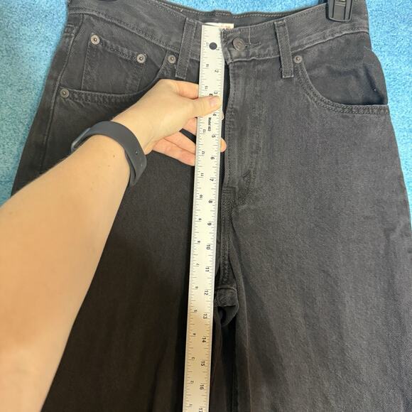 Levi's Women's High-Rise Cinch Baggy Carpenter Jeans Size 25 Fits 26x30 Black - Picture 7 of 16